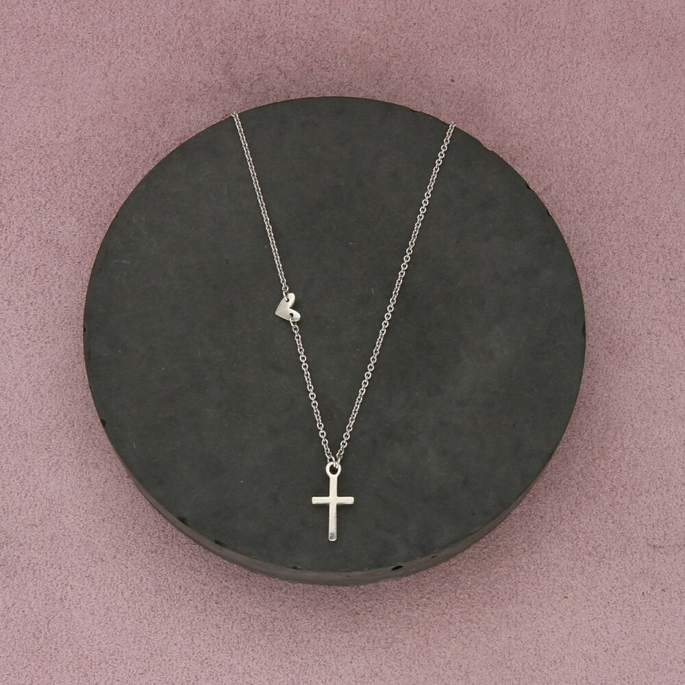 james avery sterling silver faith and love cross heart necklace size 15-17in